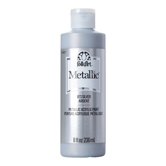 Silver Metallic Acrylic Paint, 8 oz
