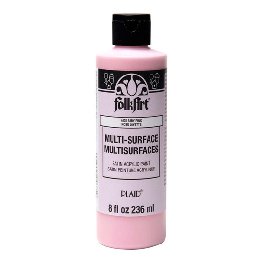 Multi-Surface Satin Acrylic Paint, 8 oz, Baby Pink