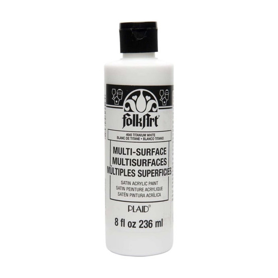 Multi-Surface Satin Acrylic Paint, Titanium White, 8 oz.