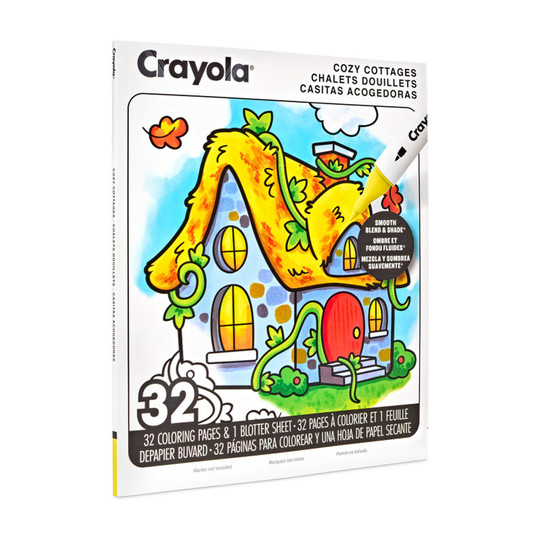 Cozy Cottages Adult Coloring Book, 32 Pages