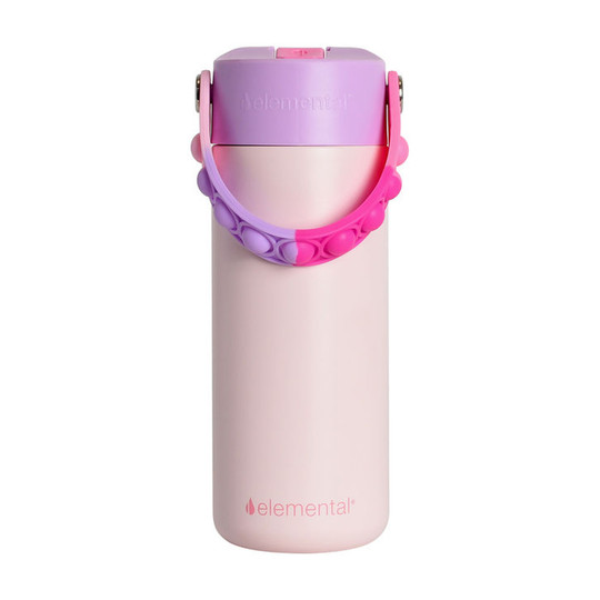 18 oz Pink Tie-Dye Insulated Pop-Handle Bottle