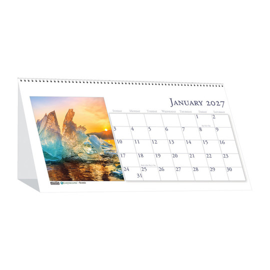 Earthscapes Recycled Monthly Desk Calendar, 8.5 x 4.5 Inches