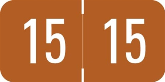 VRE / GBS Yearband Label (Rolls of 500) - 2015 - Brown - VRYM Series - Laminated