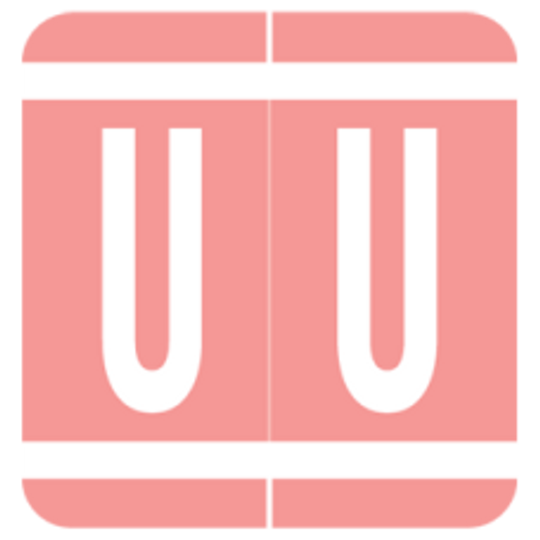 VRE/GBS Alphabetic Labels - 8848 Series (Sheet) U- Pink