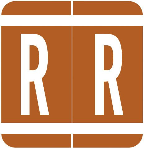 VRE/GBS Alphabetic Labels - 8850 Series (Rolls) R- Brown