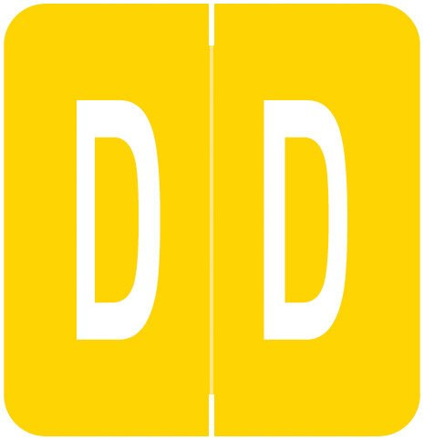VRE/GBS Alphabetic Labels - 8850 Series (Rolls) D- Yellow
