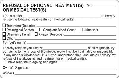 Refusal Optional Treatments 4"x2-5/8" White