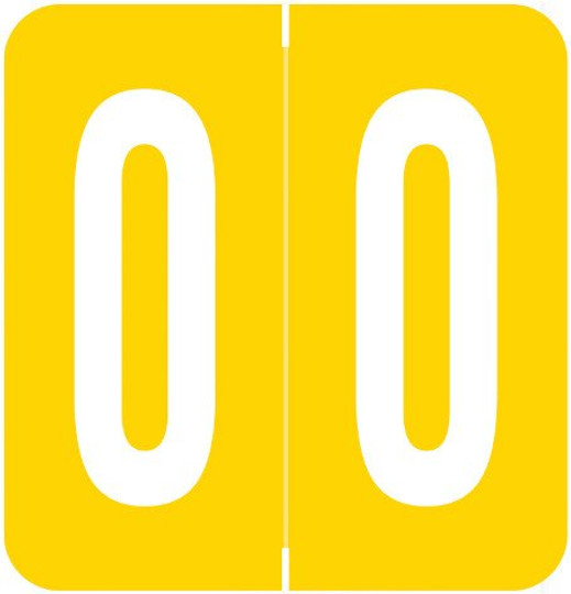 VRE/GBS Numeric Label - 8860 Series (Rolls) - 0 - Yellow