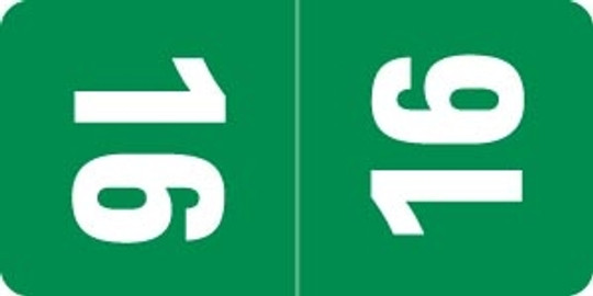 Smead Yearband Label (Rolls of 500) - 2016 - Green - TTYM Series - Laminated