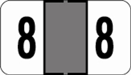 Traco Numeric Labels - TRNM Series (Rolls) - 8 - Gray