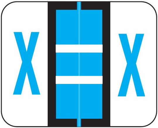 TAB Alphabetic Labels - TPAV Series (Rolls) X- Blue