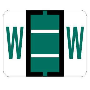 TAB Alphabetic Labels - TPAV Series (Rolls) W- Dk. Green
