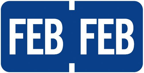 TAB Month Labels - TMLV Series (Rolls) - February/Dk. Blue