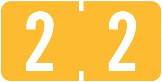 TAB Numeric Label  - TBVN Series (Rolls) - 2 - Lt. Orange