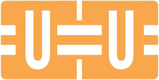 TAB Alphabetic Labels - TBAV Series (Rolls) U- Lt. Orange