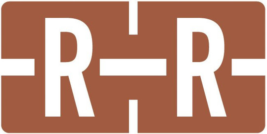 TAB Alphabetic Labels - TBAV Series (Rolls) R- Brown