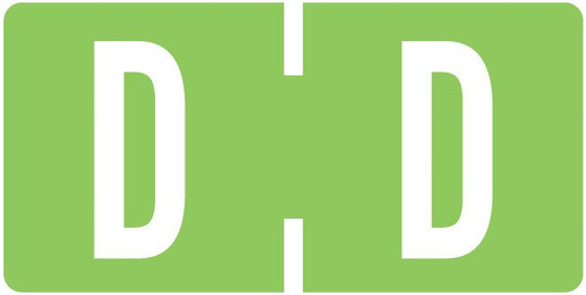 TAB Alphabetic Labels - TBAV Series (Rolls) D- Emerald