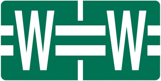 TAB Alphabetic Labels - TBAV Series (Rolls) W- Dk. Green
