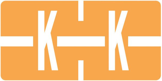 TAB Alphabetic Labels - TBAV Series (Rolls) K- Lt. Orange