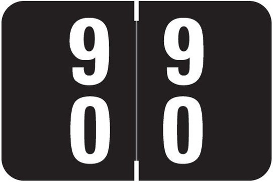 Smead Numeric Label - DDS Series (Rolls) - 90 - Black