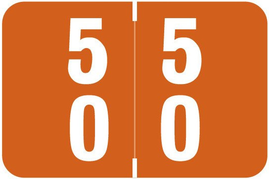 Smead Numeric Label - DDS Series (Rolls) - 50 - Brown