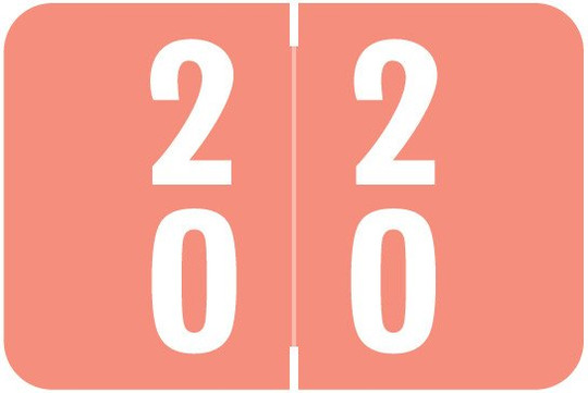 Smead Numeric Label - DDS Series (Rolls) - 20 - Pink