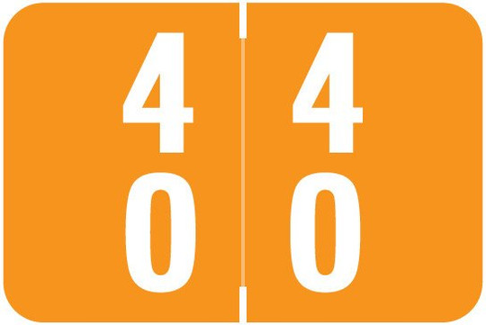 Smead Numeric Label - DDS Series (Rolls) - 40 - Orange