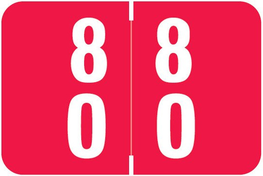 Smead Numeric Label - DDS Series (Rolls) - 80 - Red