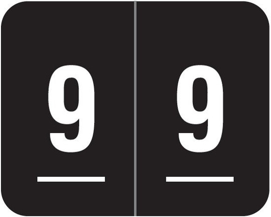 Smead Numeric Label - DCCRN Series (Rolls) - 9 - Black