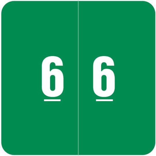 Smead Numeric Label - DCC Series (Rolls) - 6 - Green