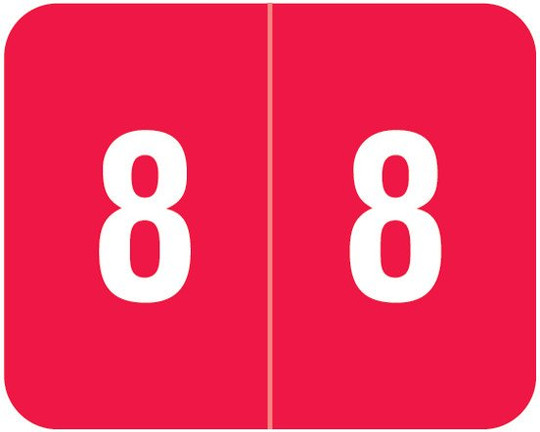 Smead Numeric Label - DCCRN Series (Rolls) - 8 - Red