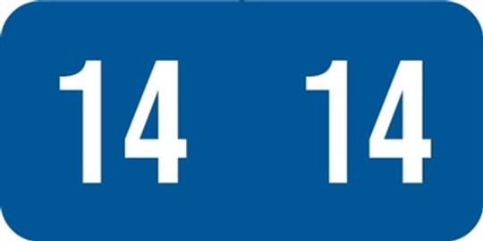 Reynolds & Reynolds Yearband Label (Rolls of 500) - 2014 - Blue - RRYM Series - Vinyl - Laminated