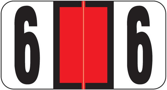 Reynolds and Reynolds Numeric Label (Rolls) - 6 - Red