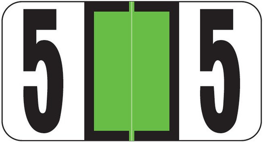 Reynolds and Reynolds Numeric Label (Rolls) - 5 - Lt. Green