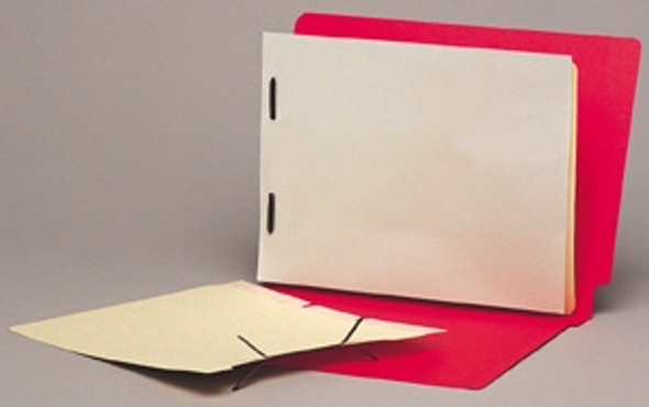 Self Adhesive Folder Divider with 1" crimp-on duo fastener - 11 Pt. Manila Stock -  Box of 100