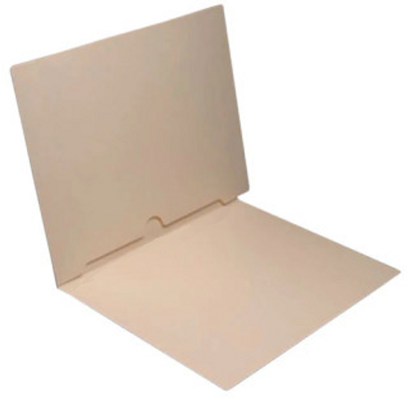 End Tab File Folder with Full Open Bottom Back Pocket - 11 PT. Manila - Letter Size -  Reinforced Tab - Box of 50