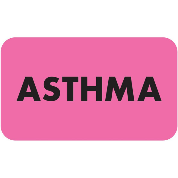 "Asthma" Label - Fl. Pink - 1-1/2" x 7/8" - 250/Box