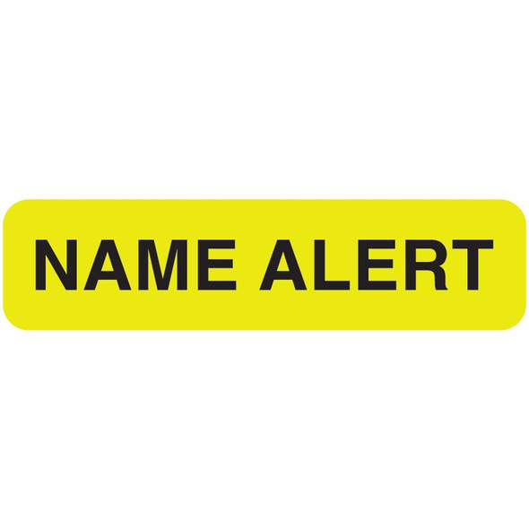 "Name Alert" Label - Fl. Yellow - 1-1/4" x 5/16" - 500/Box