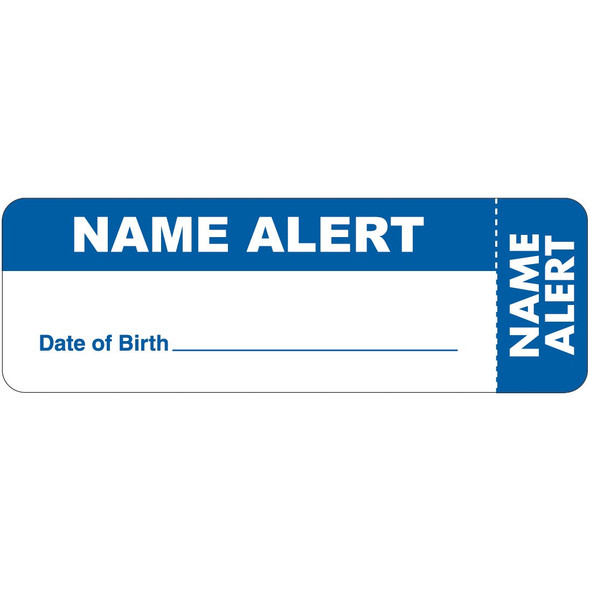 "Name Alert" Label - White/Blue - 3" x 1" - 250 Labels/Box