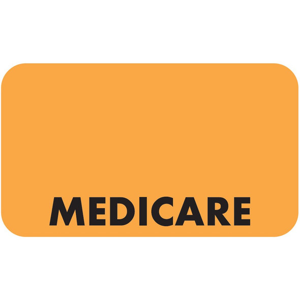 "Medicare" Label - Fl. Orange - 1-1/2" x 7/8" - 250/Box