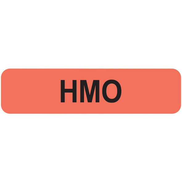 "HMO" Label - Fl. Red - 1 1/4" x 5/16" - Box of 500