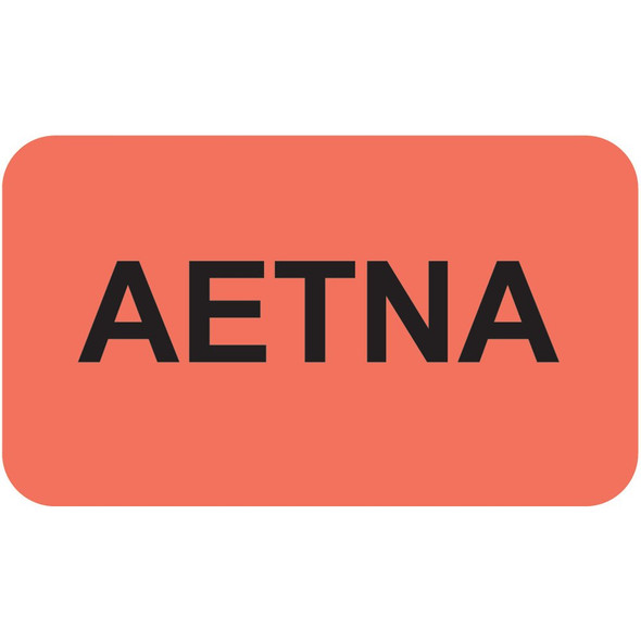 "Aetna" Insurance Label - Fl. Red - 1-1/2" x 7/8" - 250/Roll