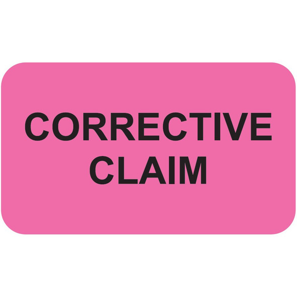 "Corrective Claim" Label    FL. Pink/Black   1-1/2" x 7/8"  250/bx