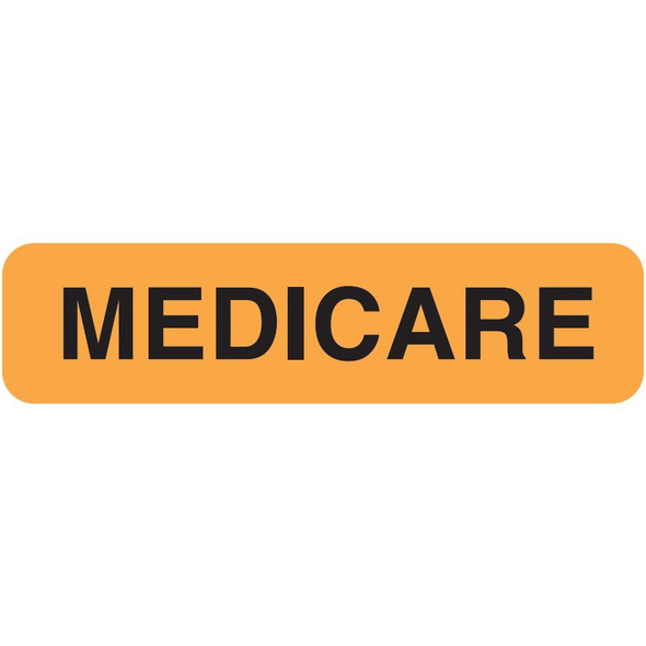 Medicare Label - Fl. Orange - 1 1/4" x 5/16" - Box of 500