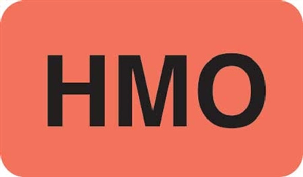 "HMO" Label - Fl. Red - 1 1/2" x 7/8" - Box of 250