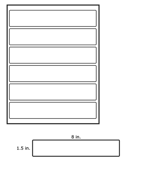 Labels-Anywhere - Laser 8" Folder Labels - To Be Used With Labels Anywhere Software Only - 300 Labels per pack