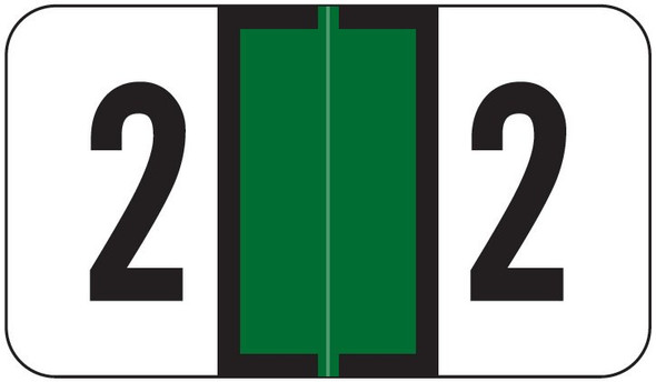 JETER Numeric Label - 7300 Series (Rolls) - 2 - Dk. Green