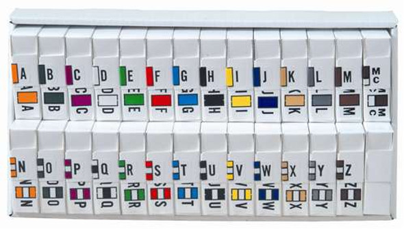 JETER Alphabetic Labels - 7200 Series (Rolls) A-Z Set with tray