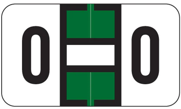 JETER Alphabetic Labels - 5800 Series (Sheets for Binder; 240 Labels Total) O- Dk. Green