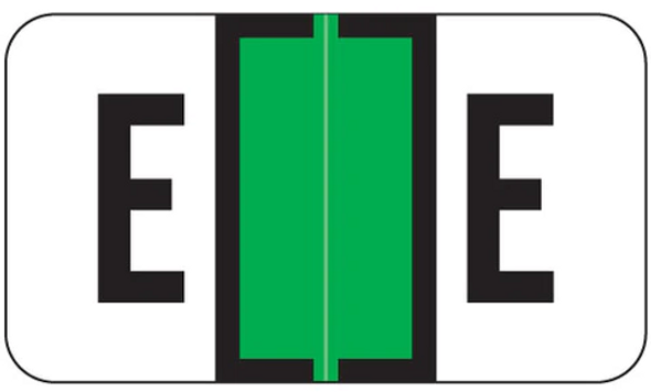 JETER Alphabetic Labels - 5800 Series (Sheets for Binder) E- Lt. Green